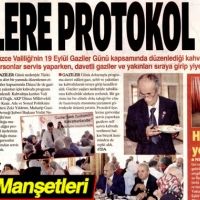 20 Eylül 2017 Gazete Manşetleri