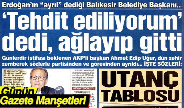 31 Ekim 2017 Gazete Manşetleri