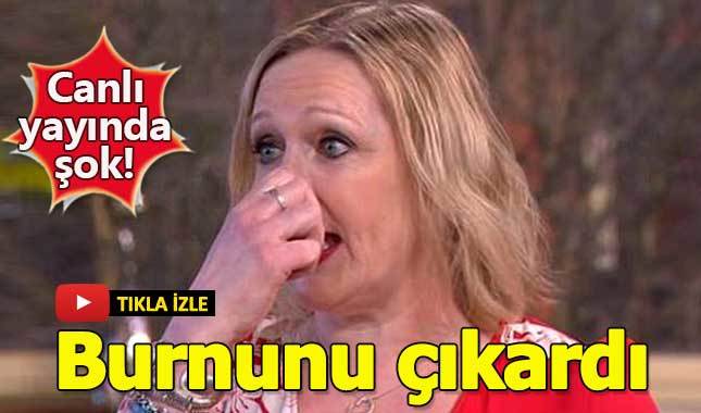 Canlı yayında burnunu çıkaran kadın