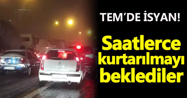 TEM'de kalan sürücüler kurtarılmayı bekledi