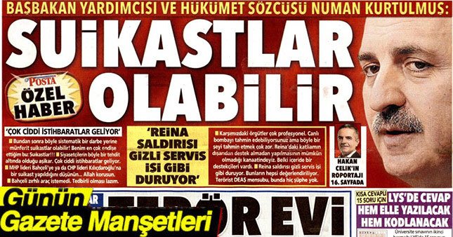 05 Ocak Perşembe 2017 Gazete Manşetleri