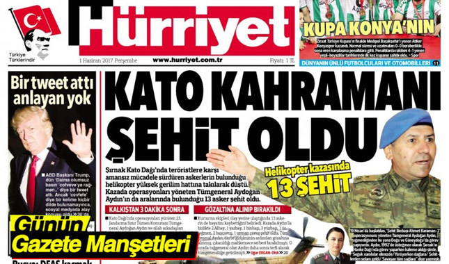 1 Haziran 2017 Gazete Manşetleri
