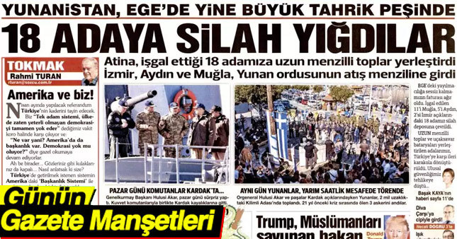 1 Şubat 2017 Gazete Manşetleri