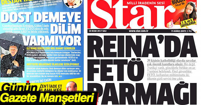 10 Ocak 2017 Gazete Manşetleri