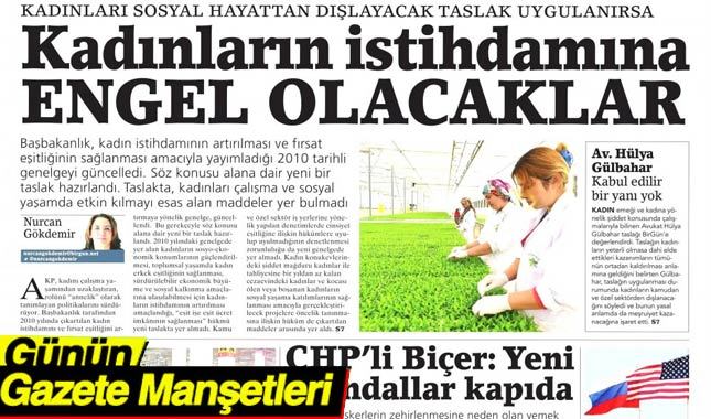 12 Kasım 2017 Pazar Gazete Manşetleri