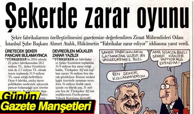 12 Mart 2018 Gazete Manşetleri