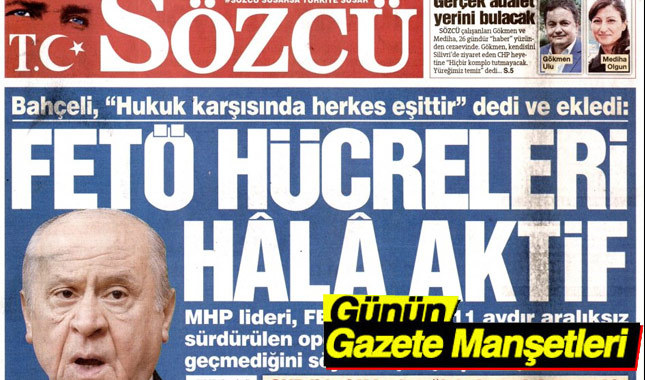 14 Haziran Çarşamba gazete manşetleri
