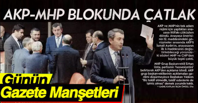 15 Ocak 2017 Gazete Manşetleri