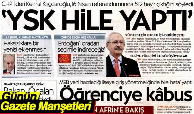 15 Şubat 2018 Gazete Manşetleri