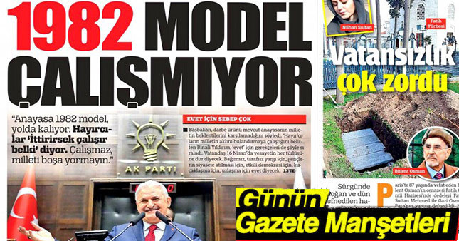 15 şubat gazete manşetleri