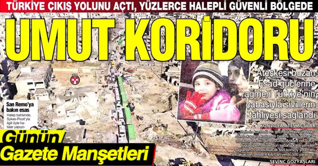 16 Aralık 2016 Gazete Manşetleri