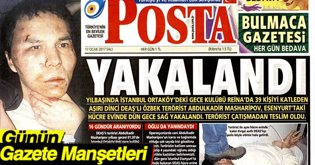 17 Ocak 2017 Gazete Manşetleri