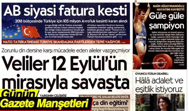 19 Kasım 2017 Gazete Manşetleri