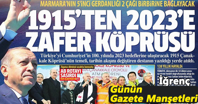 19 mart gazete manşetleri