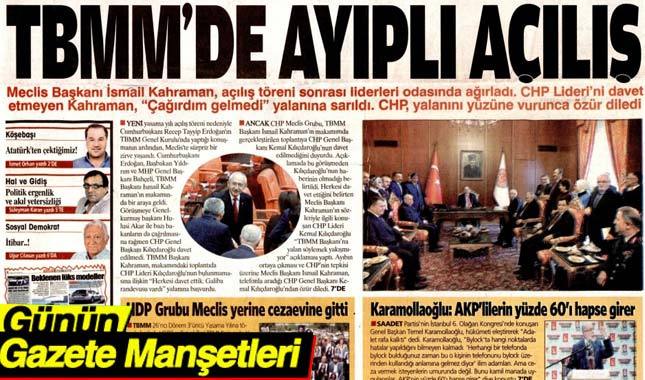 2 Ekim 2017 Gazete Manşetleri