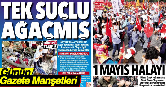 2 Mayıs 2017 Gazete Manşetleri