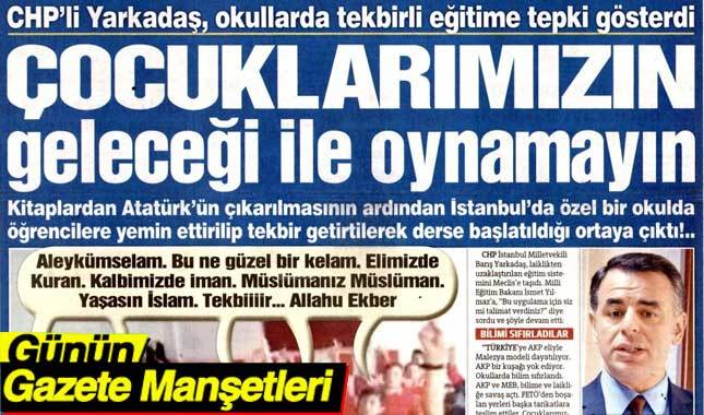 21 Eylül 2017 Gazete Manşetleri
