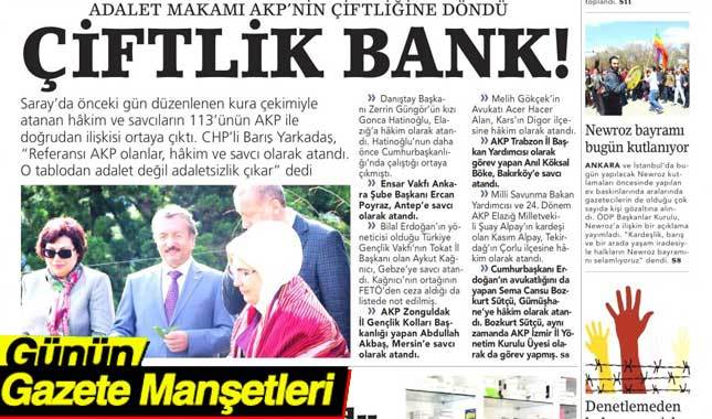 21 Mart 2018 Gazete Manşetleri