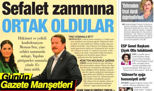 23 Ağustos 2017 Gazete Manşetleri
