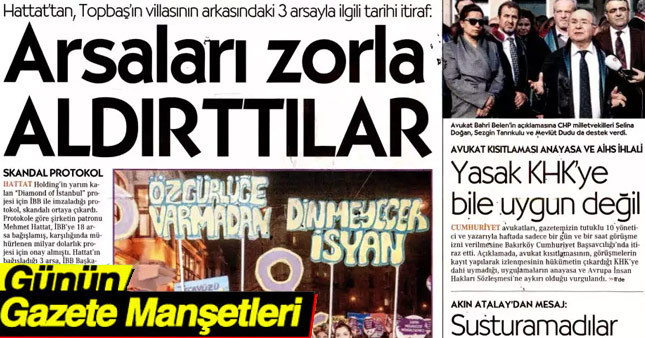 26 Kasım 2016 Gazete Manşetleri