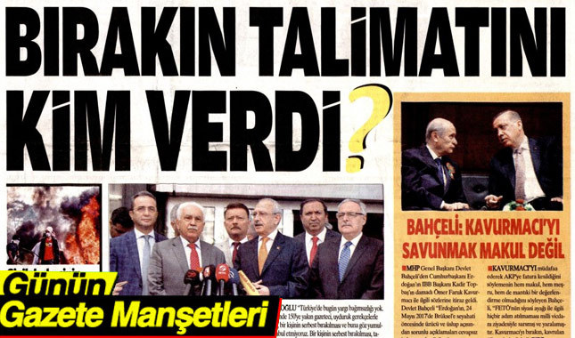 26 Mayıs 2017 Cuma Gazete Manşetleri