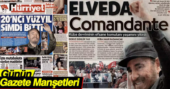 27 Kasım 2016 Gazete Manşetleri