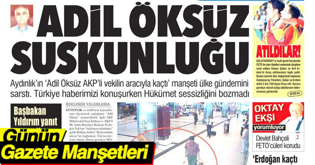 27 Mart 2017 Gazete Manşetleri