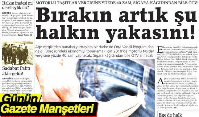 28 Ağustos 2017 Gazete Manşetleri