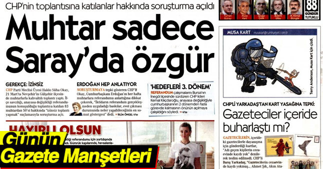 28 Mart 2017 Gazete Manşetleri