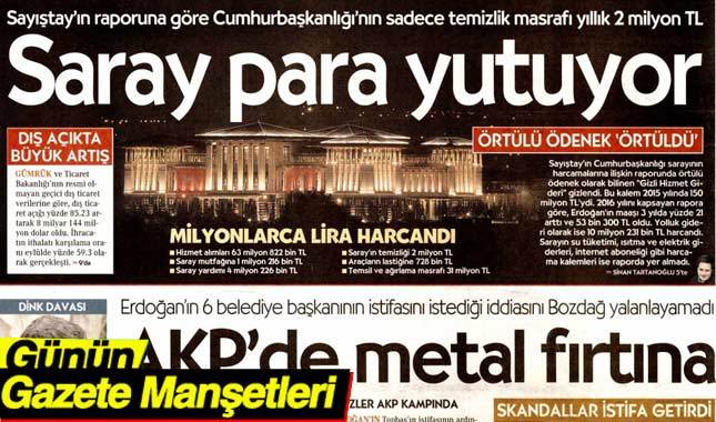 3 Ekim 2017 Gazete Manşetleri