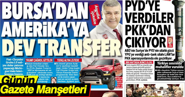 3 Nisan 2017 Gazete Manşetleri