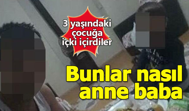 3 yaşındaki çocuklarına alkol içirip internette paylaştılar