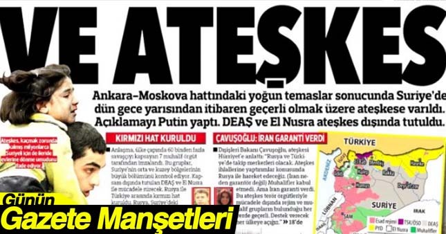 30 Aralık gazete manşetleri