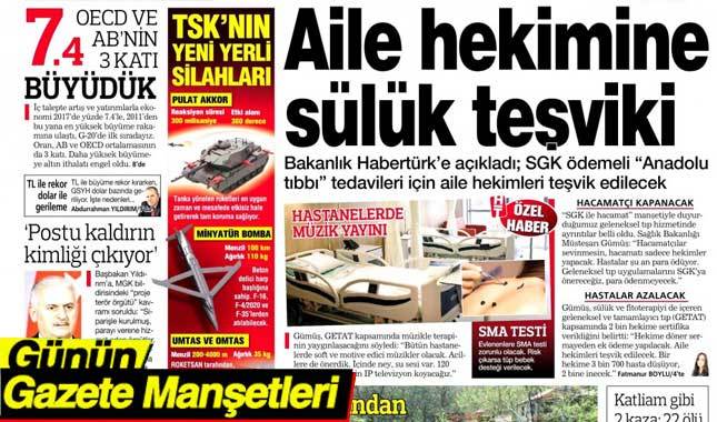 30 Mart 2018 Gazete Manşetleri