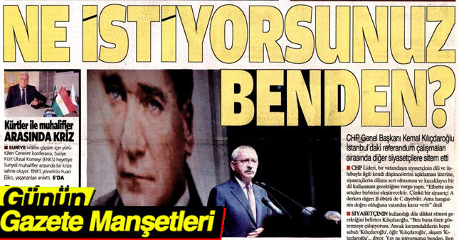 31 Mart 2017 Gazete Manşetleri