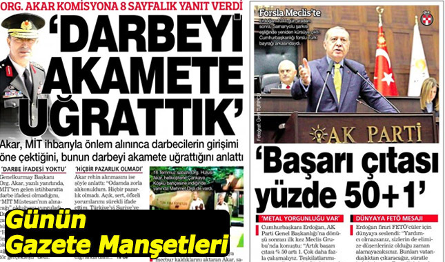 31 mayıs gazete manşetleri