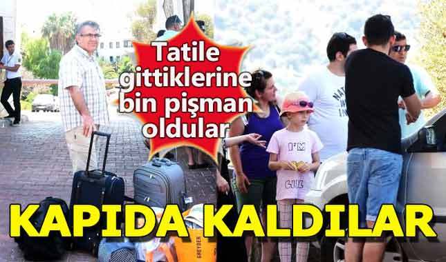 50 tatilci 50 derecede otel kapısında kaldı