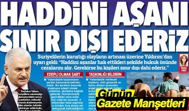 6 Temmuz gazete manşetleri