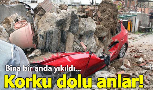 6 aracın üzerine bina çöktü!
