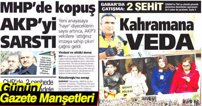 7 Ocak 2017 Gazete Manşetleri