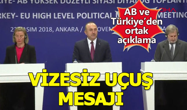 AB ve Türkiye'den vizesiz seyahat açıklaması