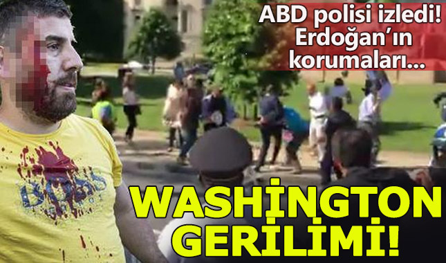 ABD'de PKK yandaşları olay çıkarınca Erdoğan'ın korumaları müdahale etti