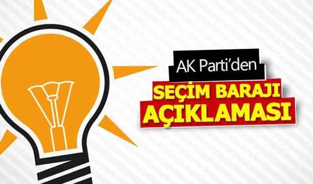 AK Parti'den seçim barajı ve ittifak açıklaması