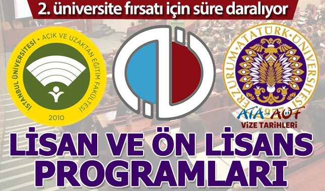 Açıköğretim 2. üniversite bölümleri 4 (lisans) 2 yıllık (ön lisans) programlar - Anadolu Üniversitesi - AUZEF - ATA AÖF