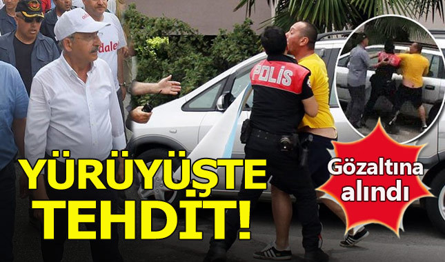 Adalet Yürüyüşü'ne tehdide gözaltı