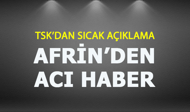 Afrin harekatında 2 asker şehit oldu