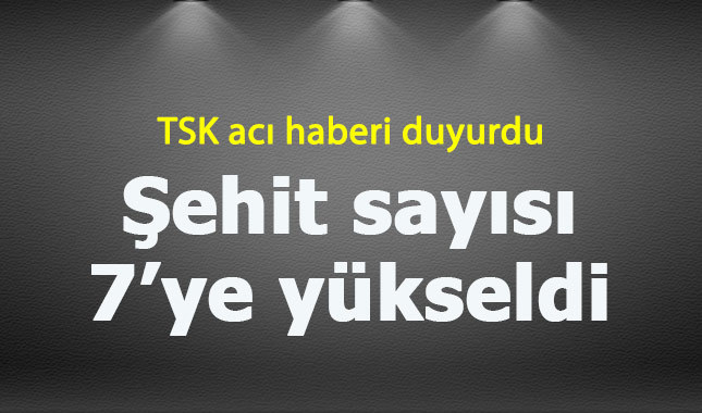 Afrin'de şehit sayısı 7'ye yükseldi