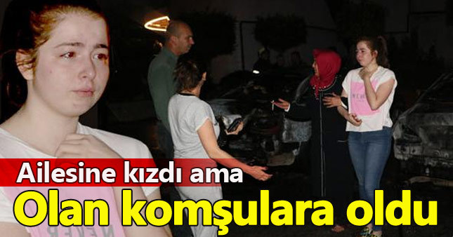 Ailesine kızıp sinirini komşularından çıkardı