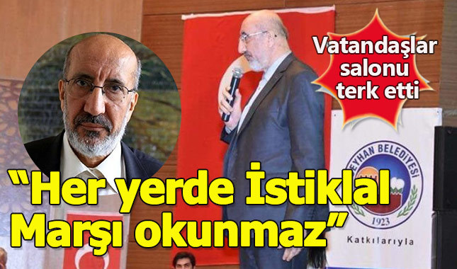 Akit yazarına İstiklal Marşı protestosu