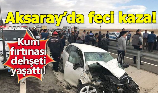 Aksaray'da 10 araç birbirine girdi! Çok sayıda yaralı var